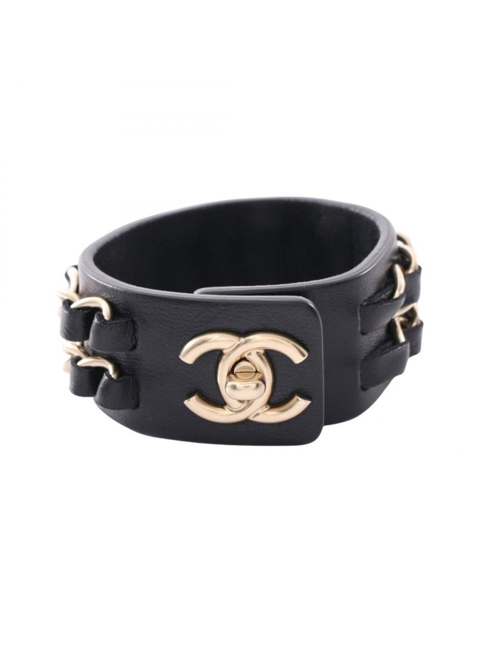 Chanel Bracelet CC Logo Turnlock Leather